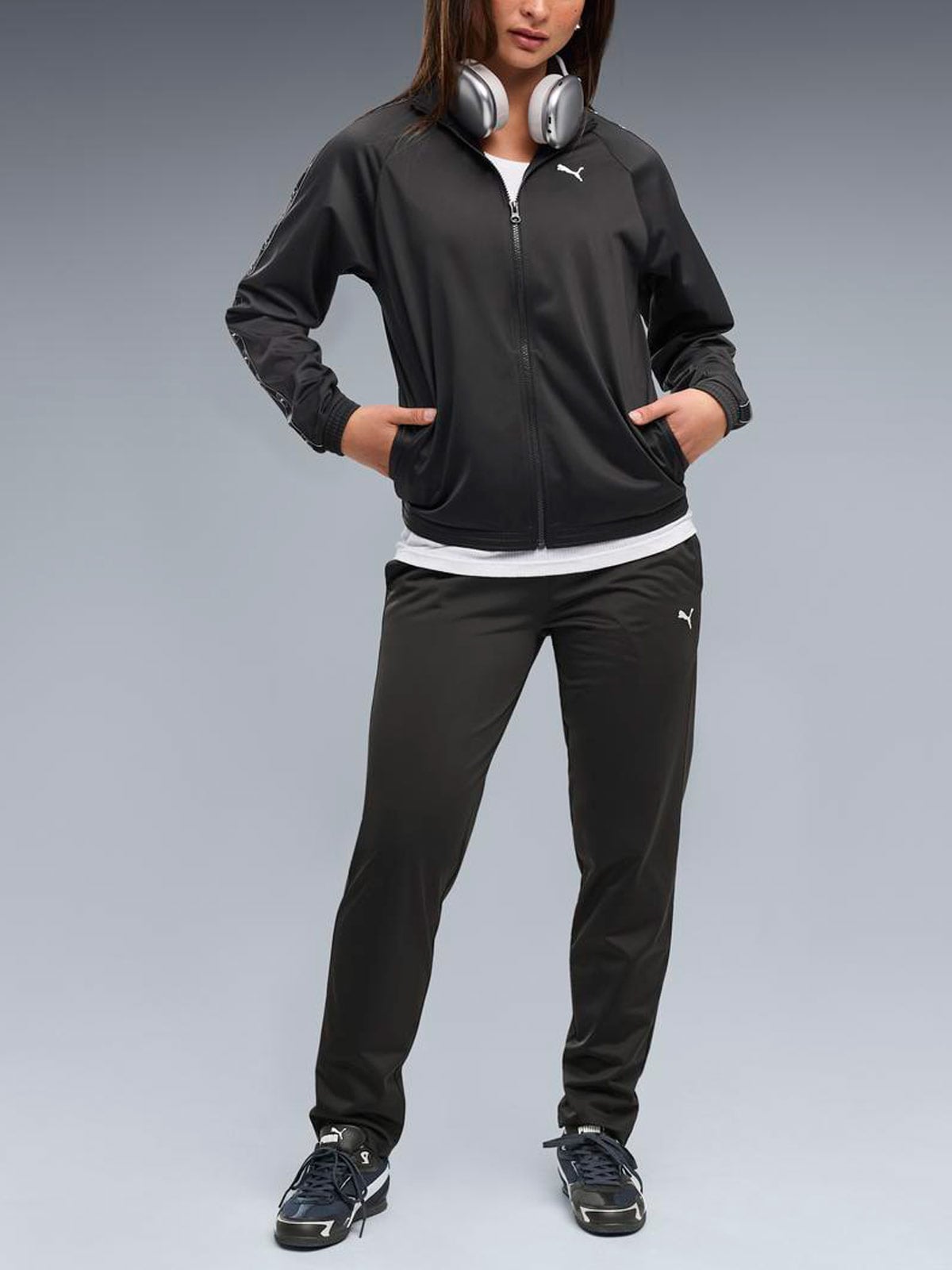 CONJUNTO BUZO MUJER PUMA NEGRO STANDARD SUIT - 3