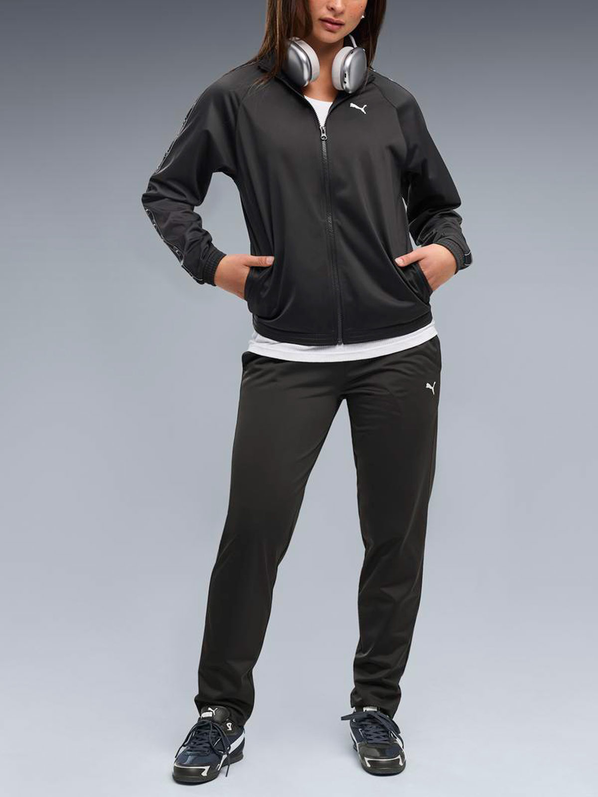 CONJUNTO BUZO MUJER PUMA NEGRO STANDARD SUIT - 3