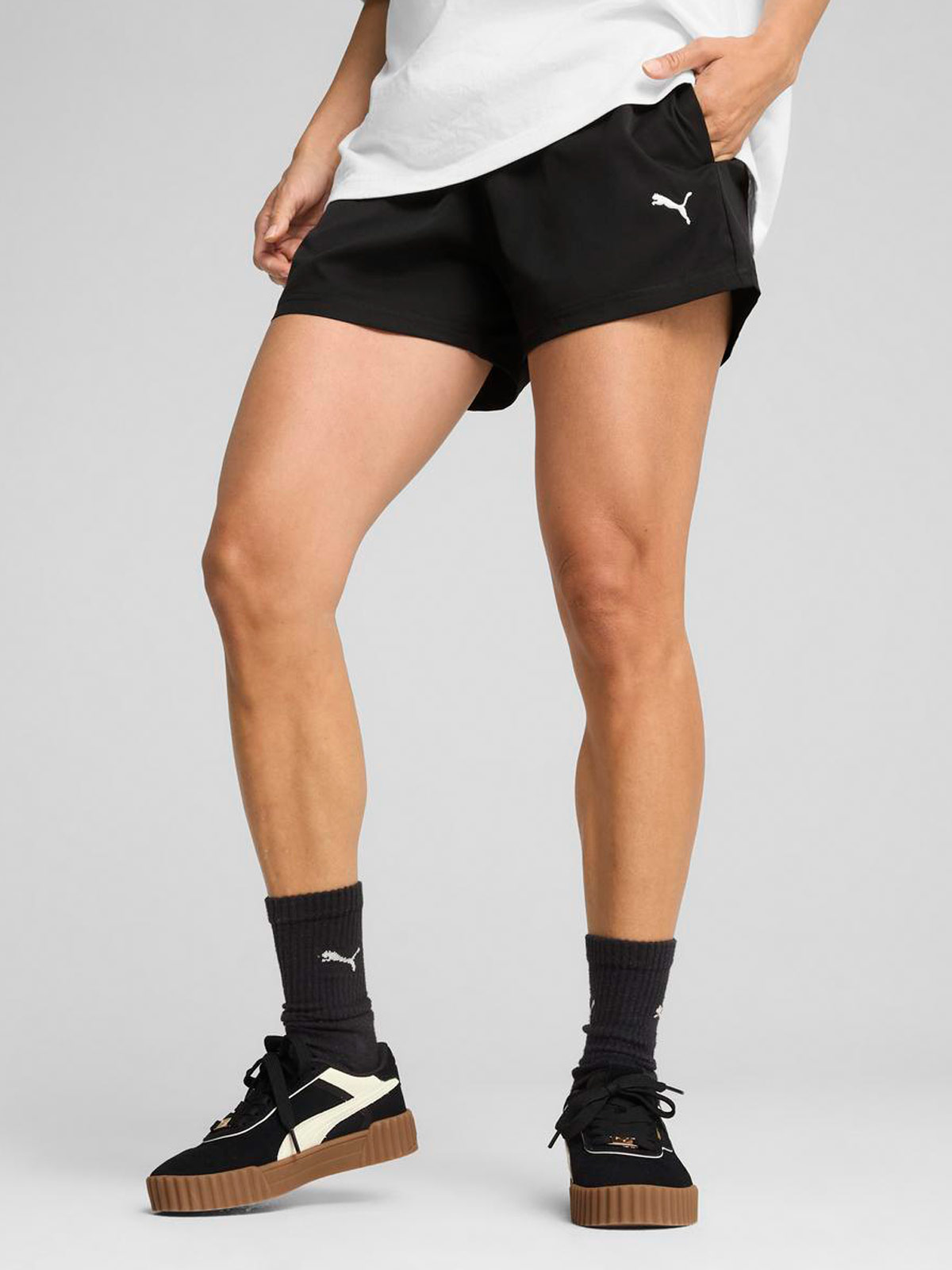 SHORT MUJER PUMA NEGRO 4" WOVEN - 3