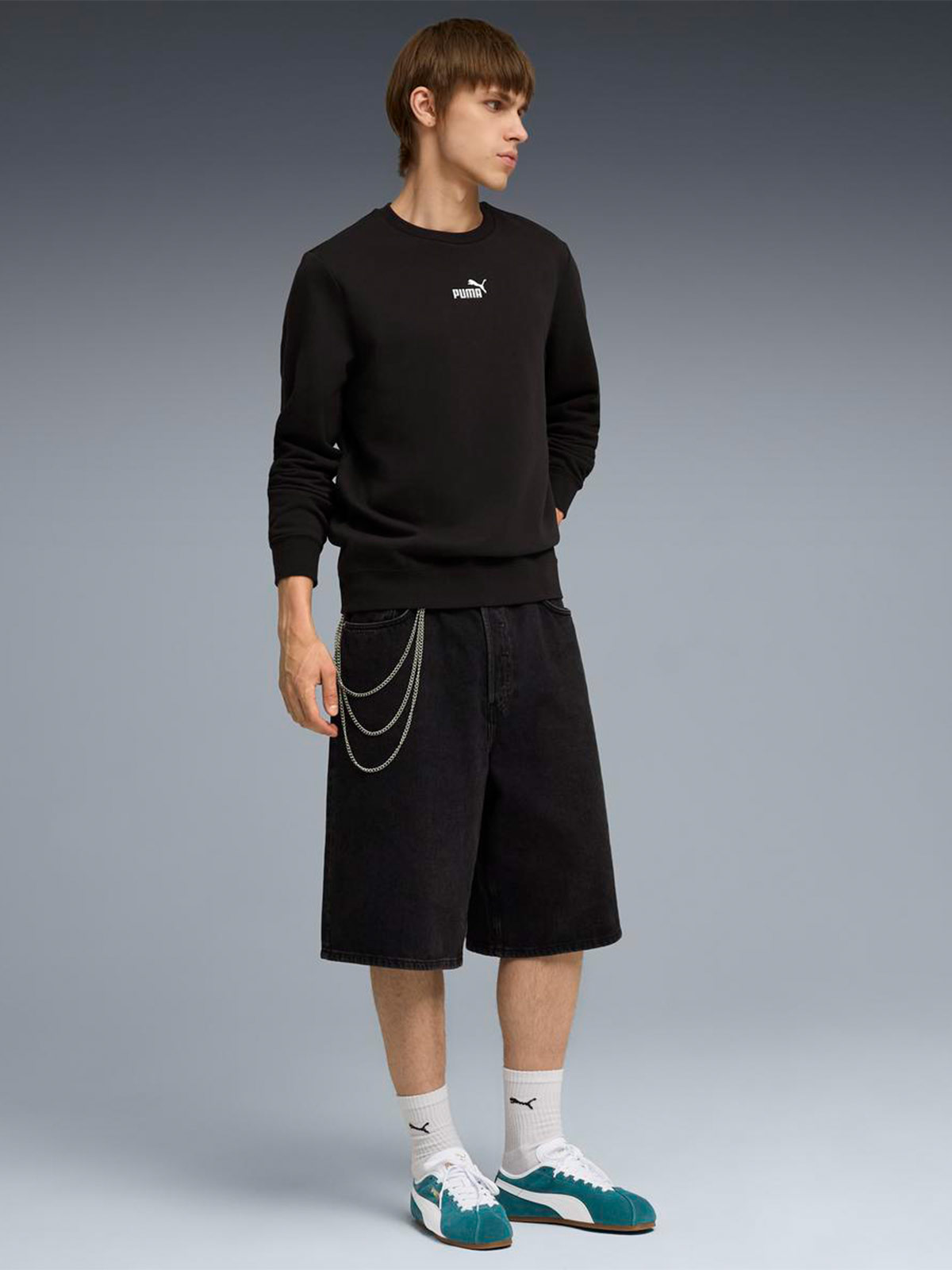 POLERA HOMBRE PUMA NEGRO CENTERED CREW - 1