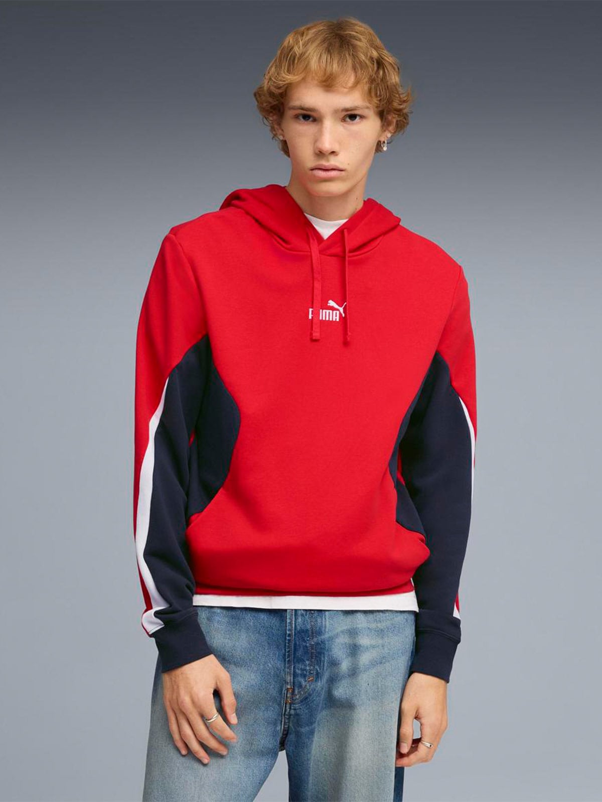 POLERA HOMBRE PUMA ROJO BLOCK HOODIE - 1