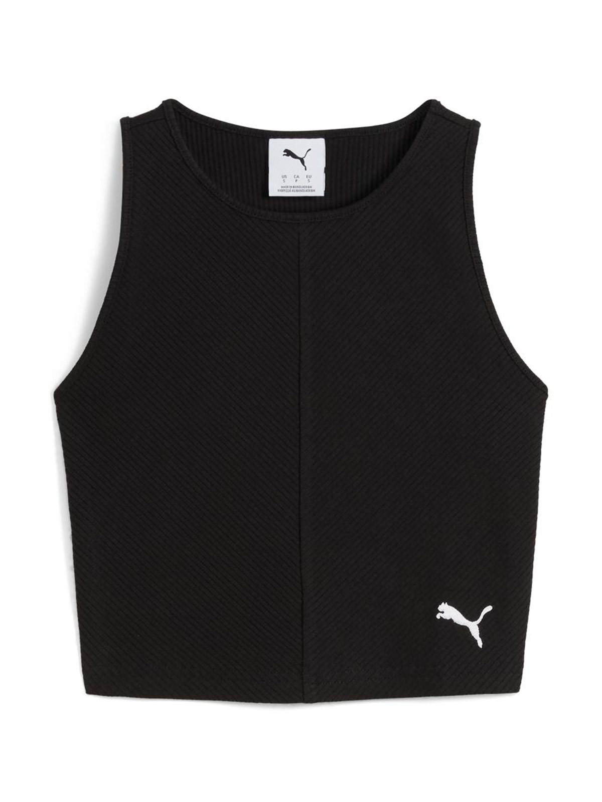 POLO CROP TOP MUJER PUMA NEGRO RIBBED - 6
