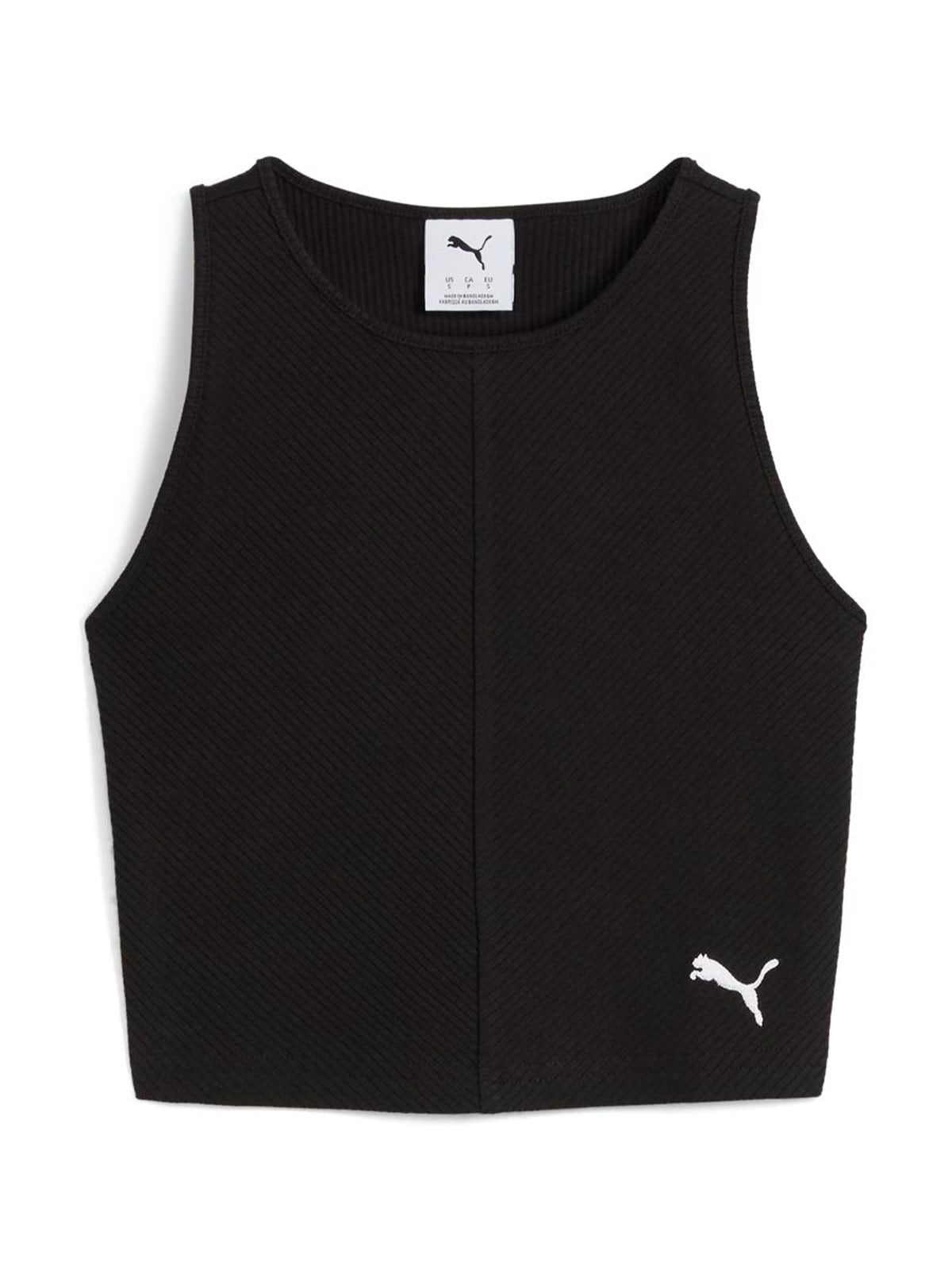 POLO CROP TOP MUJER PUMA NEGRO RIBBED - 6