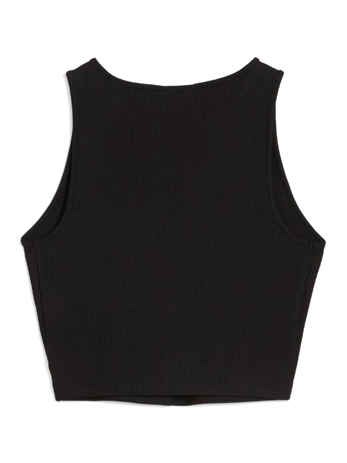 POLO CROP TOP MUJER PUMA NEGRO RIBBED - 7