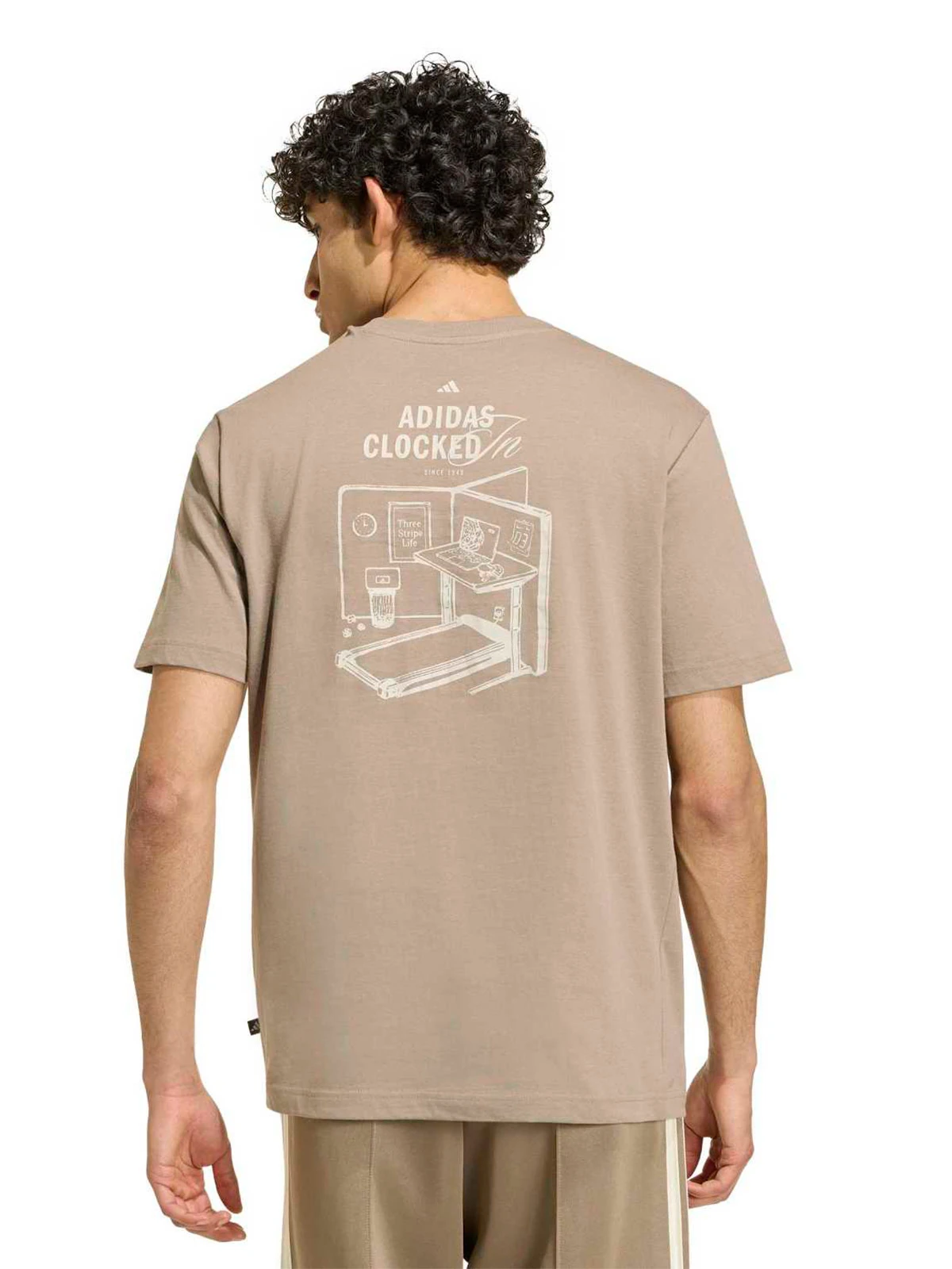 POLO MANGA CORTA HOMBRE ADIDAS BEIGE GRAPHIC CLOCKED - 5