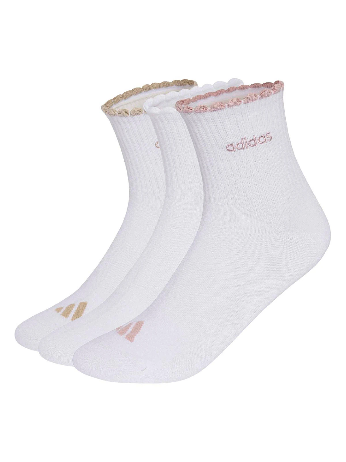 PACK X3 MEDIAS MUJER ADIDAS BLANCO - 1