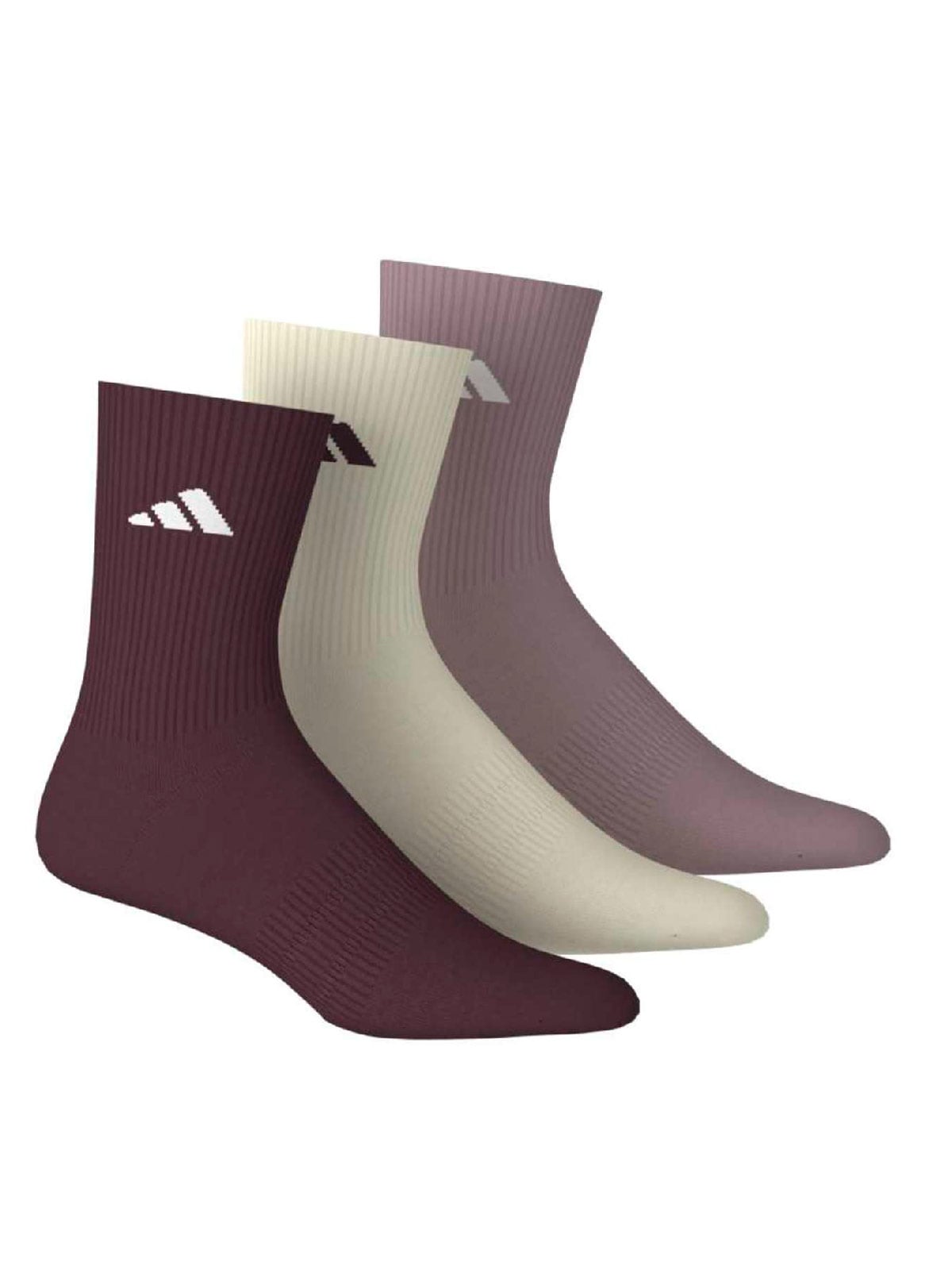 PACK X3 MEDIAS MUJER ADIDAS GUINDA - 1