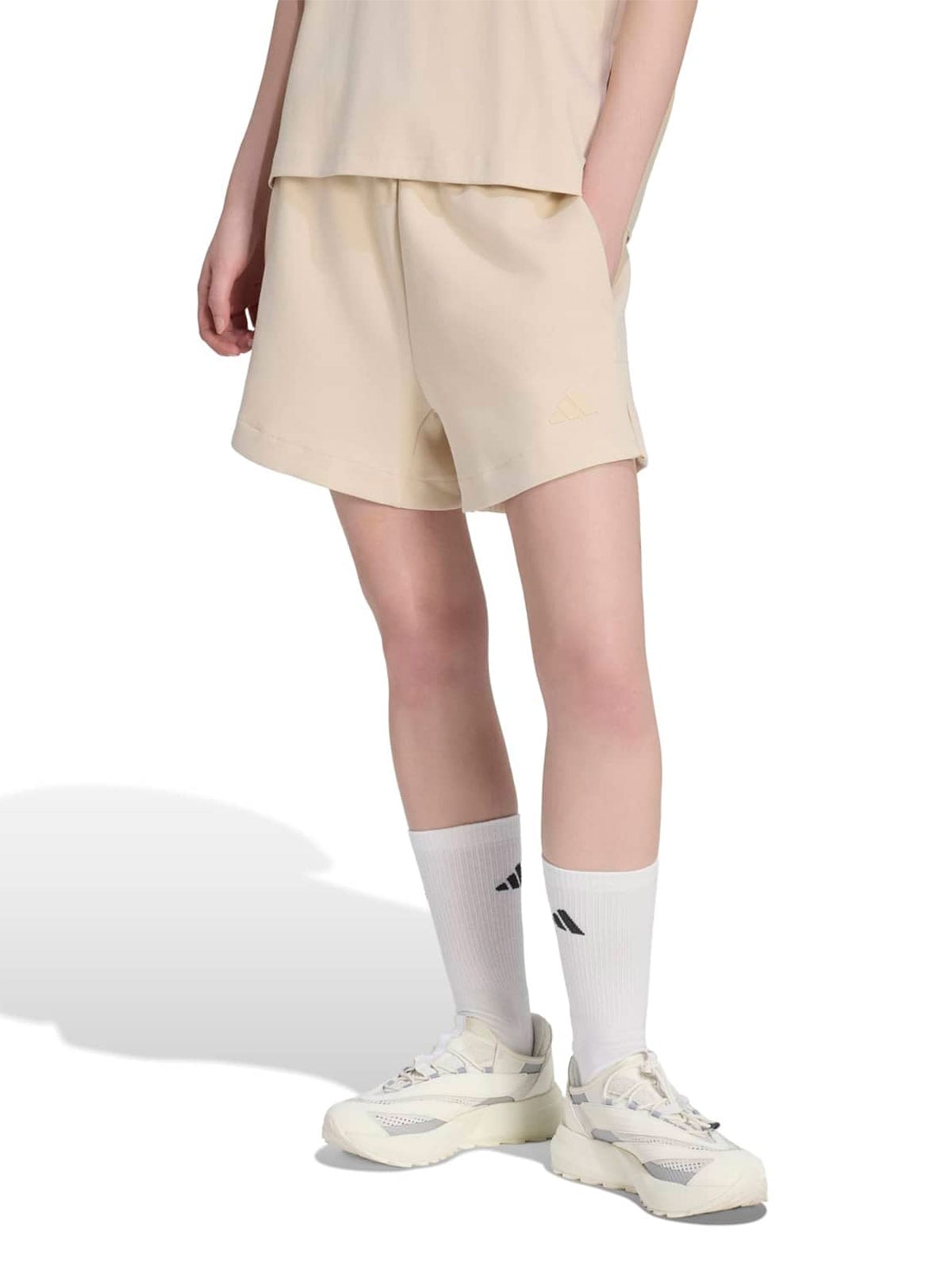 SHORTS HOLGADOS HOMBREA ADIDAS BEIGE SOFT LUX - 1