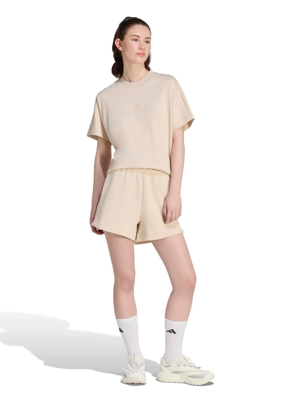 SHORTS HOLGADOS HOMBREA ADIDAS BEIGE SOFT LUX - 3