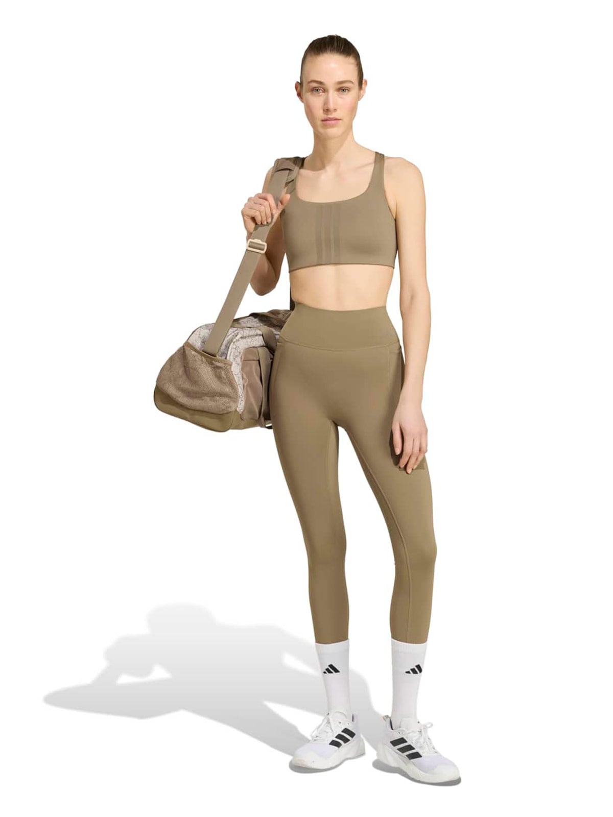 MALLAS LARGAS MUJER ADIDAS BEIGE OPTIME WORKOUT - 5