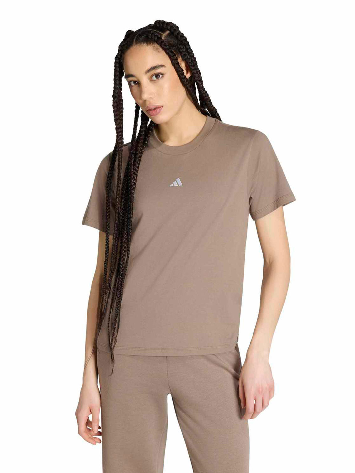 POLO MANGA CORTA ALGODÓN MUJER ADIDAS CAFÉ ESSENTIALS - 1