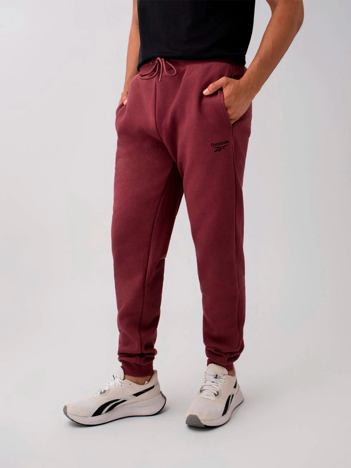 PANTALÓN BUZO ALGODÓN HOMBRE REEBOK GUINDA - 1