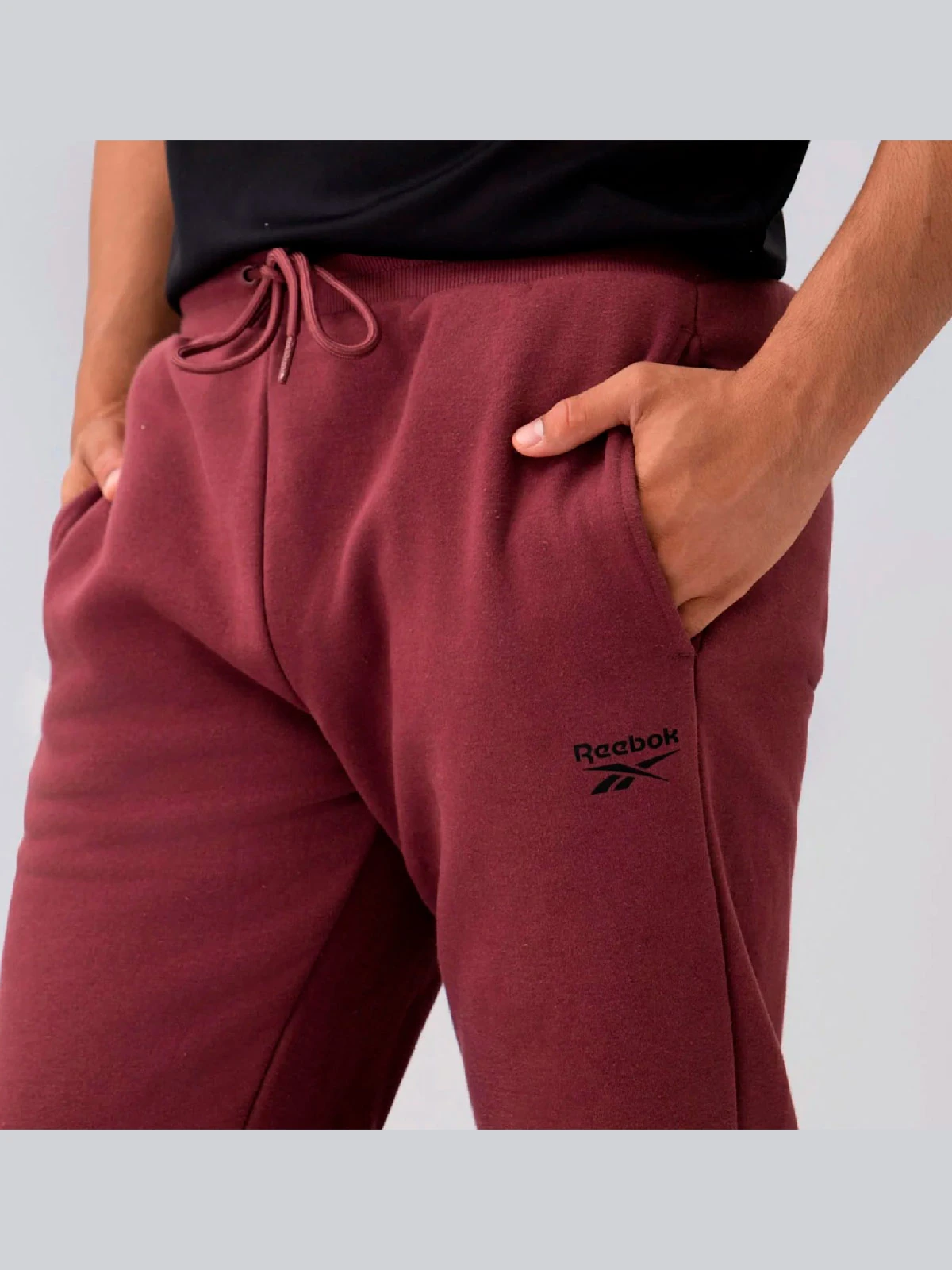 PANTALÓN BUZO ALGODÓN HOMBRE REEBOK GUINDA - 3