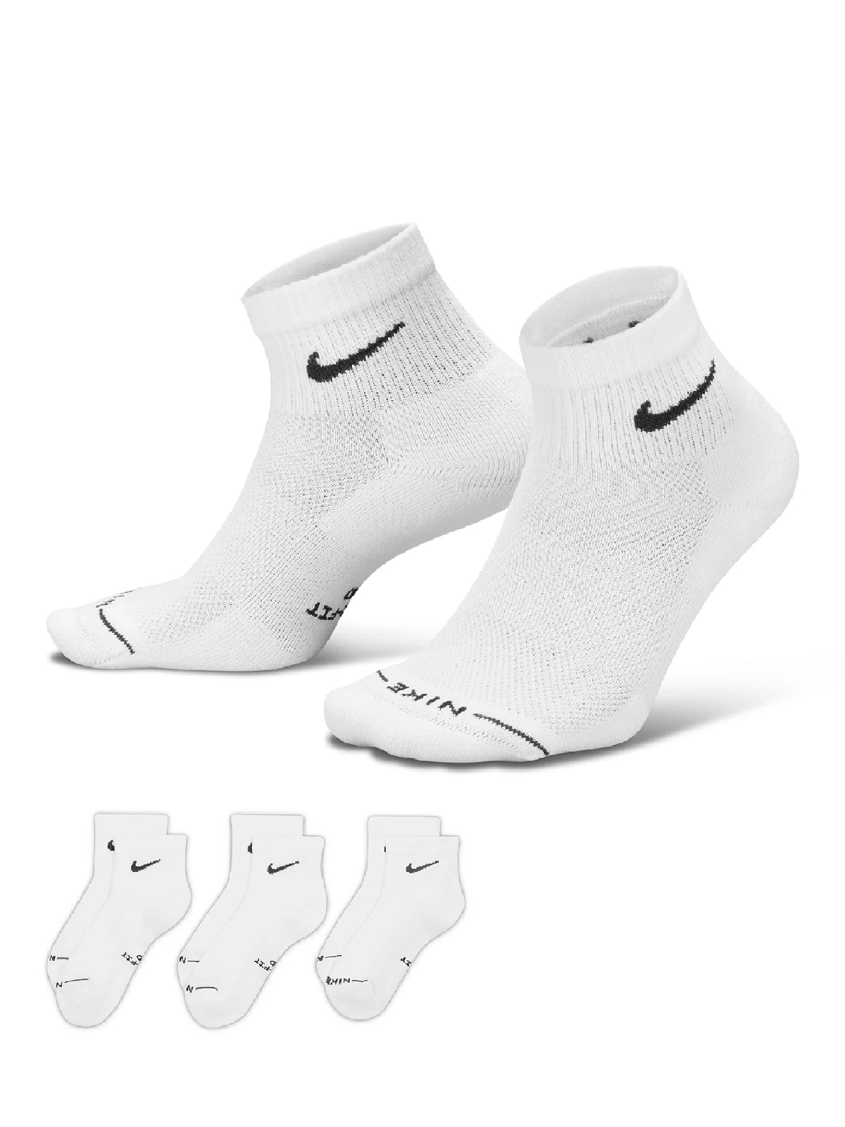 PACK X3 MEDIAS CORTAS UNISEX NIKE BLANCO - 4