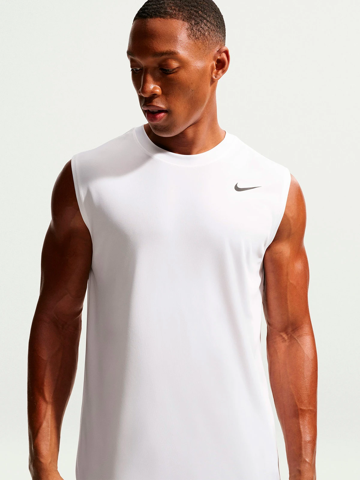 CAMISETA SIN MANGAS HOMBRE NIKE BLANCO DRY-FIT - 1