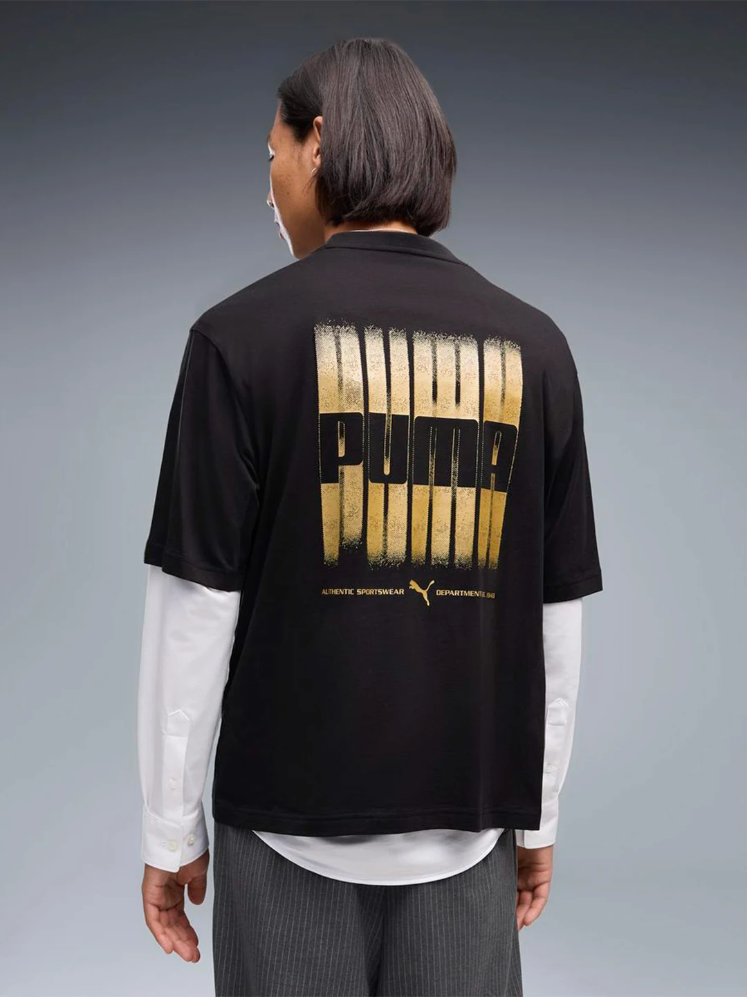 POLO ALGODÓN HOMBRE PUMA NEGRO GRAPHIC BOXY FOIL - 2