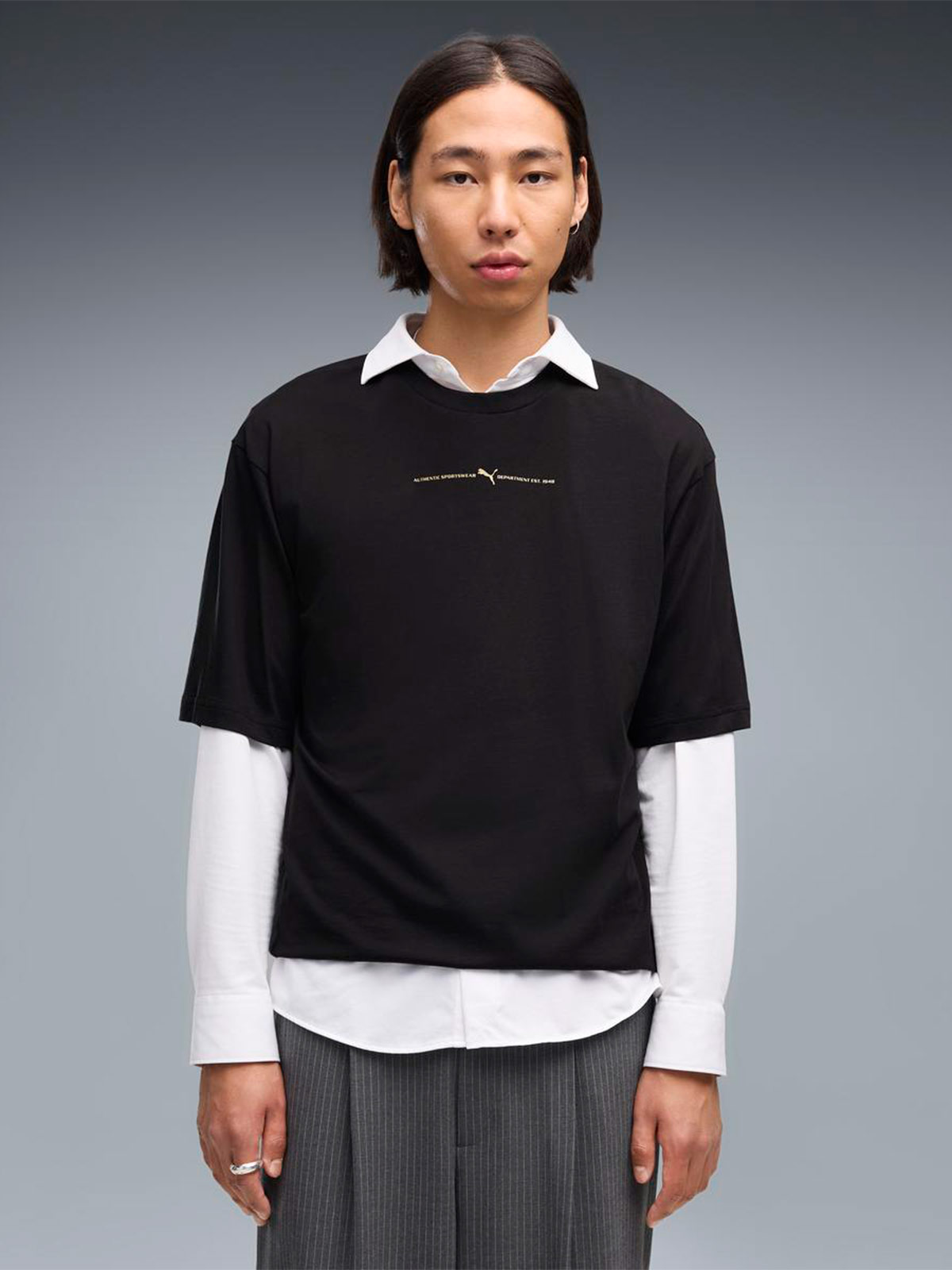 POLO ALGODÓN HOMBRE PUMA NEGRO GRAPHIC BOXY FOIL - 1