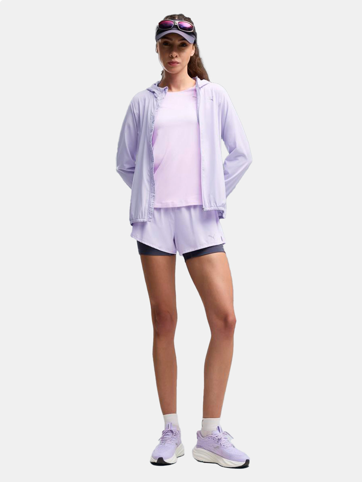 SHORT RUNNING MUJER PUMA RUN VELOCITY 2 EN 1 3” MORADO - 1