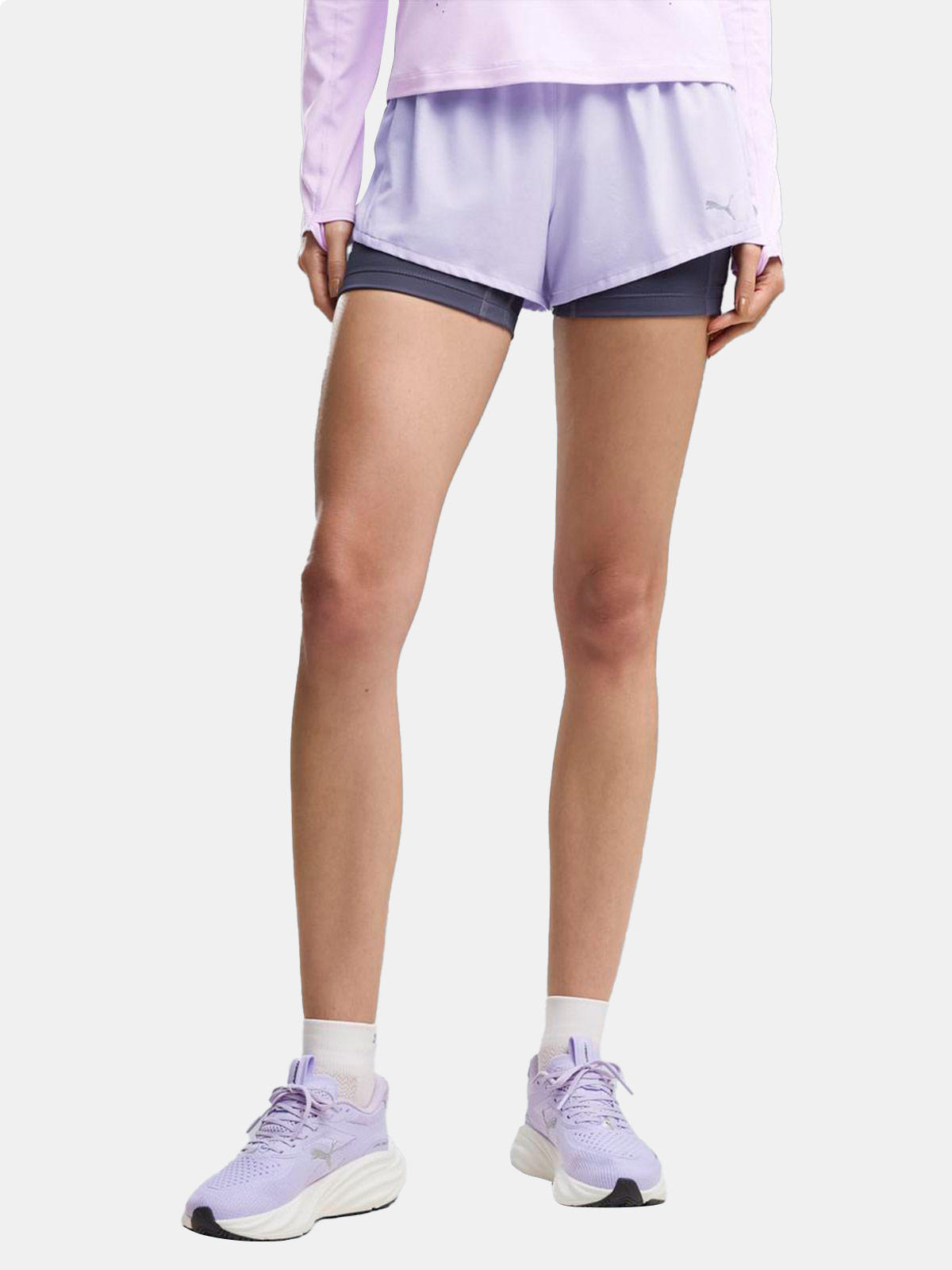 SHORT RUNNING MUJER PUMA RUN VELOCITY 2 EN 1 3” MORADO - 2