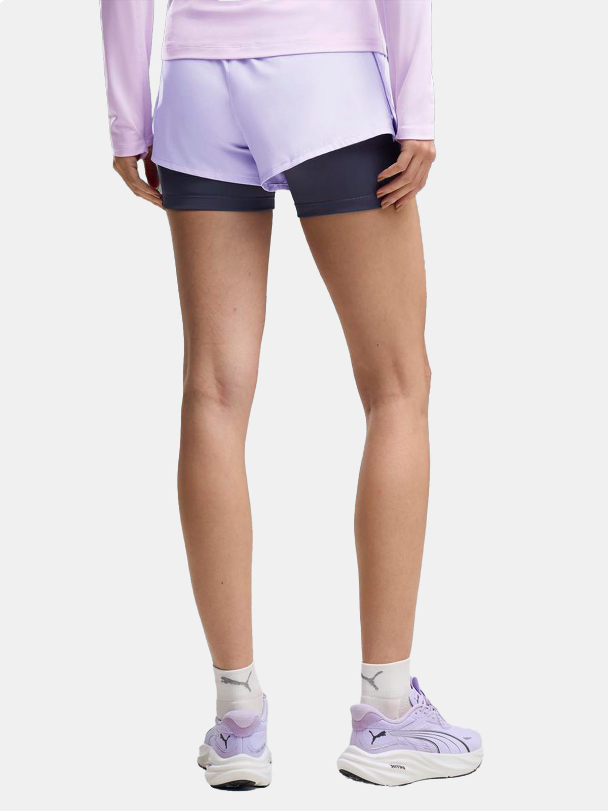 SHORT RUNNING MUJER PUMA RUN VELOCITY 2 EN 1 3” MORADO - 3