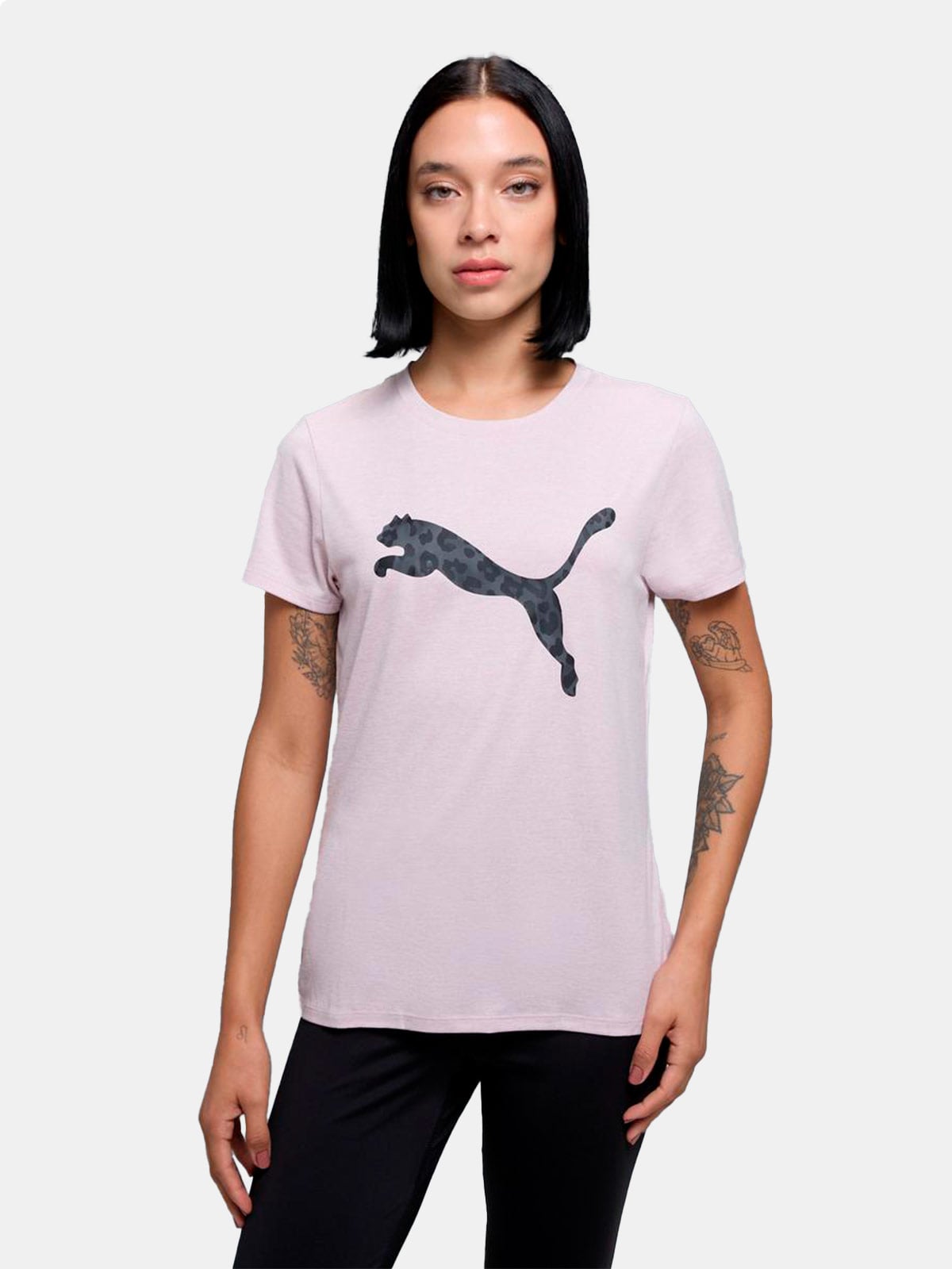 POLO DEPORTIVO MUJER PUMA TAD ESSENTIAL HEATHER CAT LOGO AOP TEE - 1