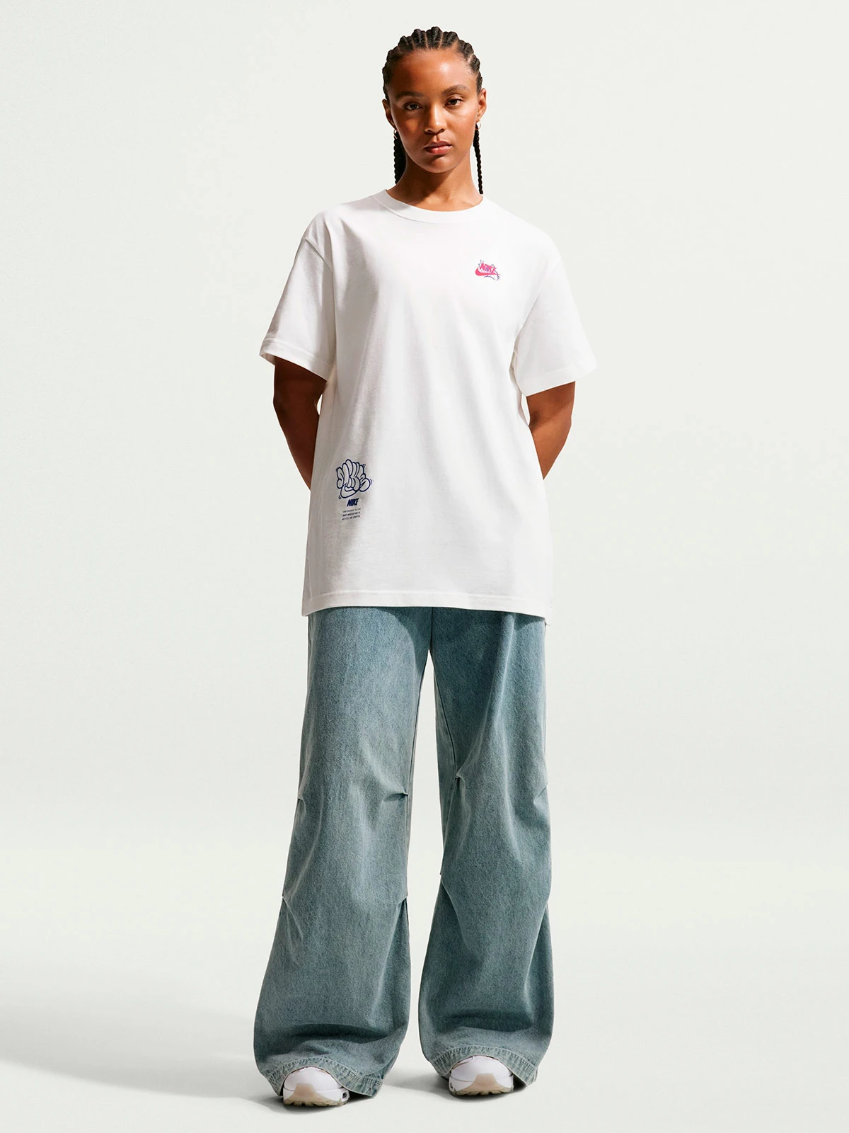 CAMISETA MANGA CORTA ALGODÓN MUJER NIKE BLANCO - 1