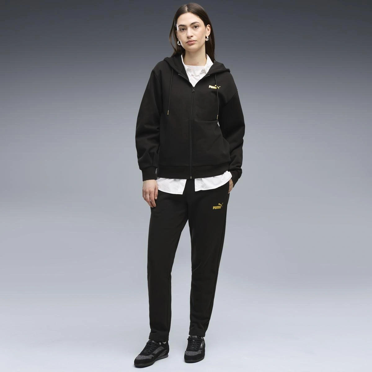 CONJUNTO BUZO MUJER PUMA METALLIC HOODED STANDARD SWEAT SUIT FL OP - 3