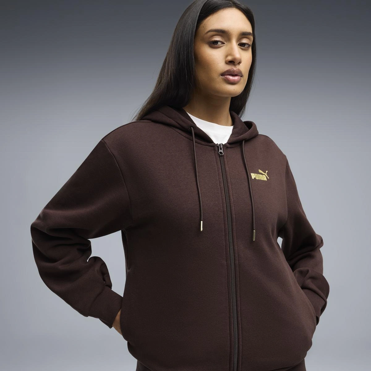 CONJUNTO BUZO MUJER PUMA METALLIC HOODED STANDARD SWEAT SUIT FL OP - 5