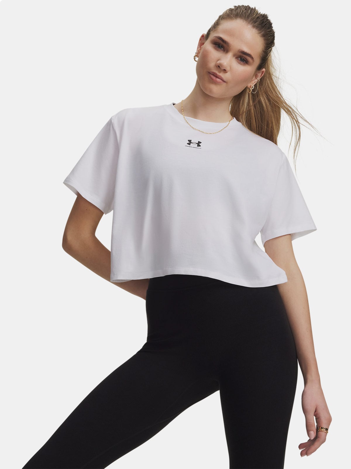 POLO ENTRENAMIENTO MUJER UNDER ARMOUR RIVIAL BOXY BLANCO - 1
