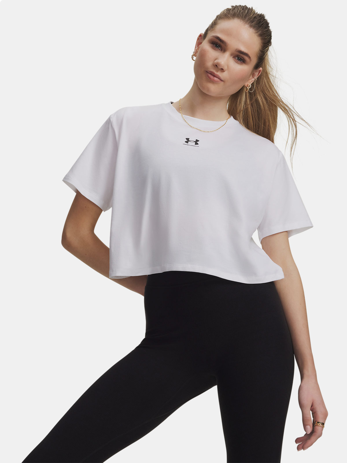 POLO ENTRENAMIENTO MUJER UNDER ARMOUR RIVIAL BOXY BLANCO - 1