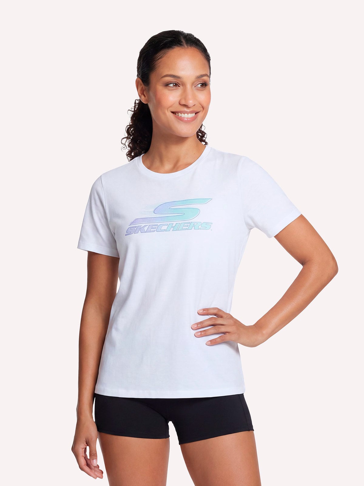 POLO MANGA CORTA MUJER SKECHERS BLANCO MOTION - 1