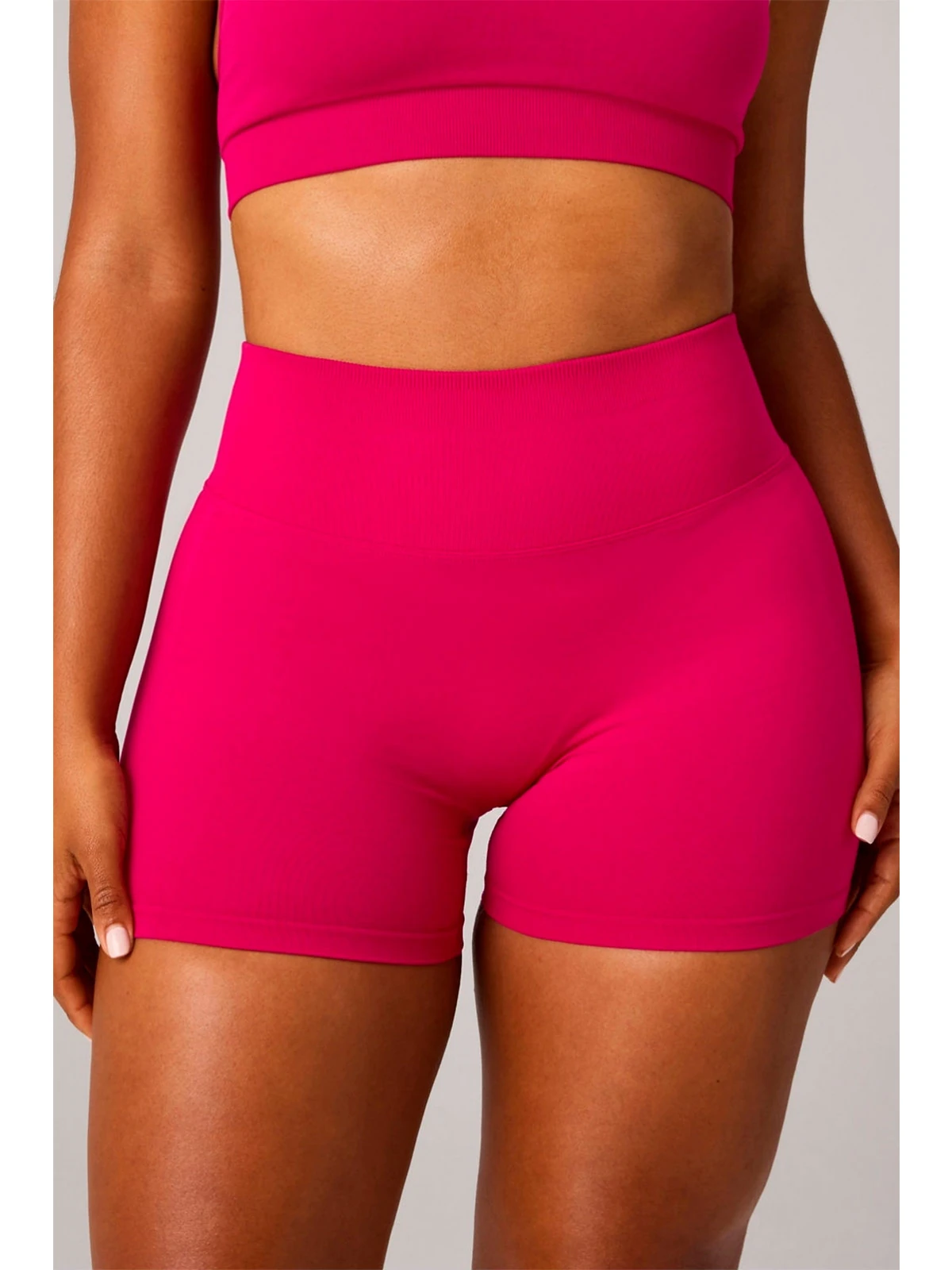SHORT MUJER FABLETICS ROSADO SEAMLESS - 1