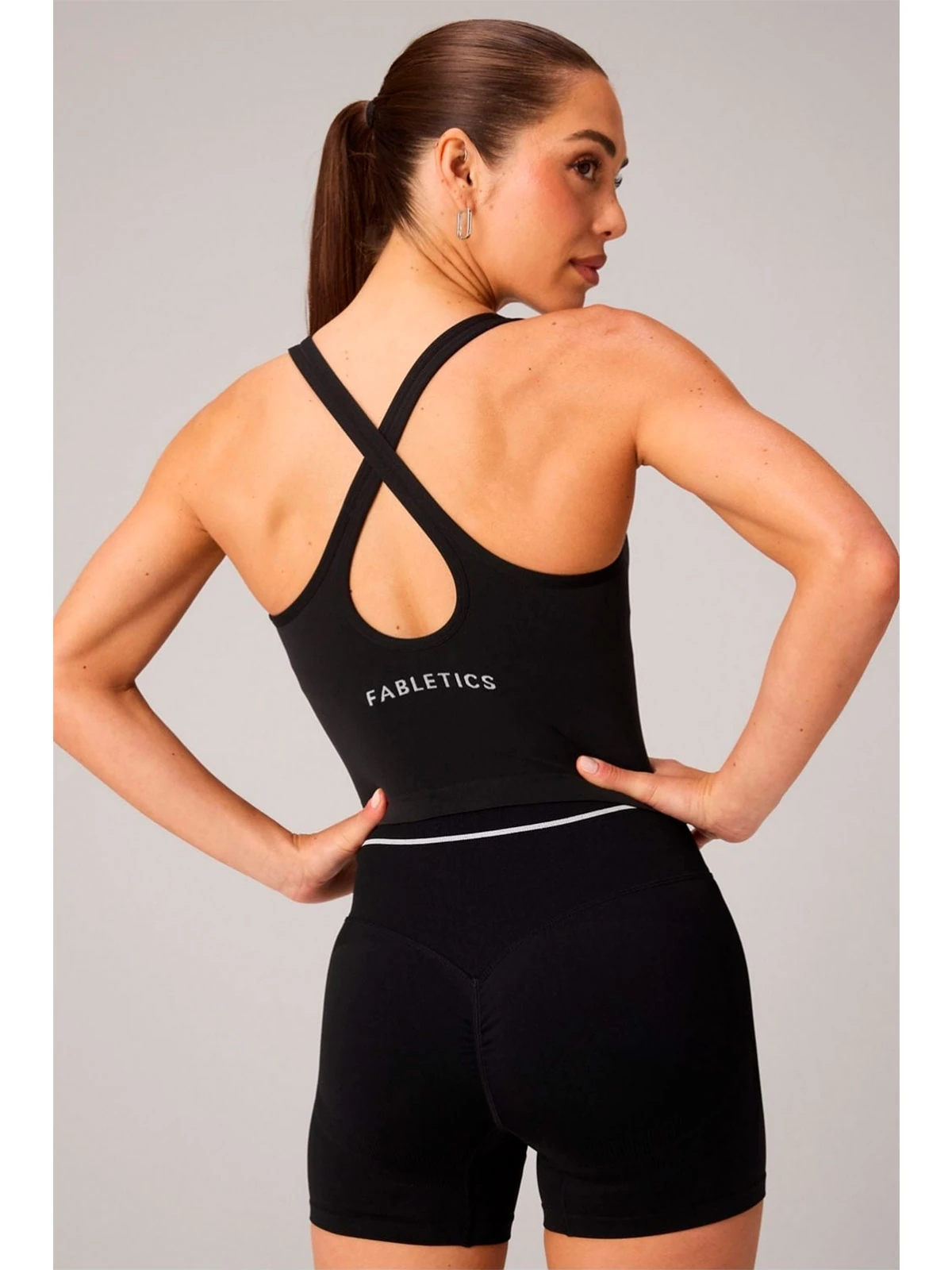 TOP MUJER FABLETICS NEGRO SEAMLESS BUILT IN - 2