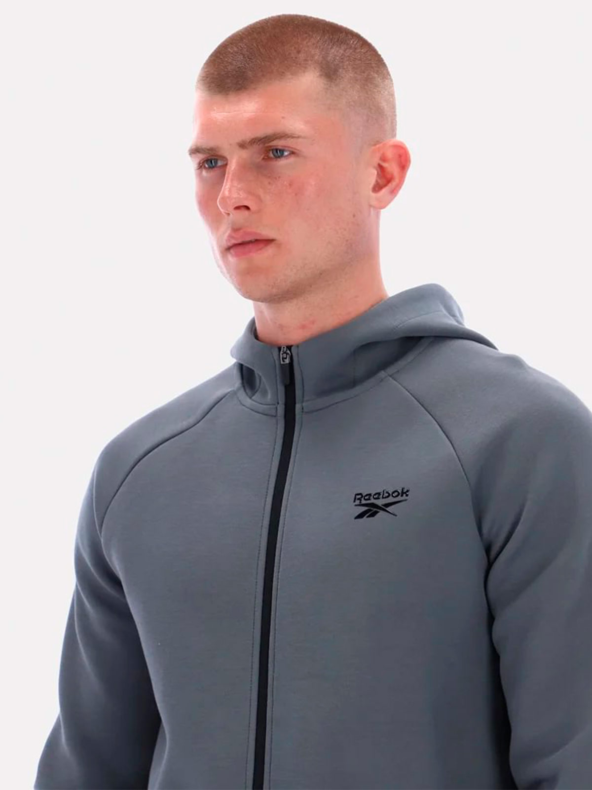 POLERA HOODIE ZIP HOMBRE REEBOK CORE THROUGH - 4