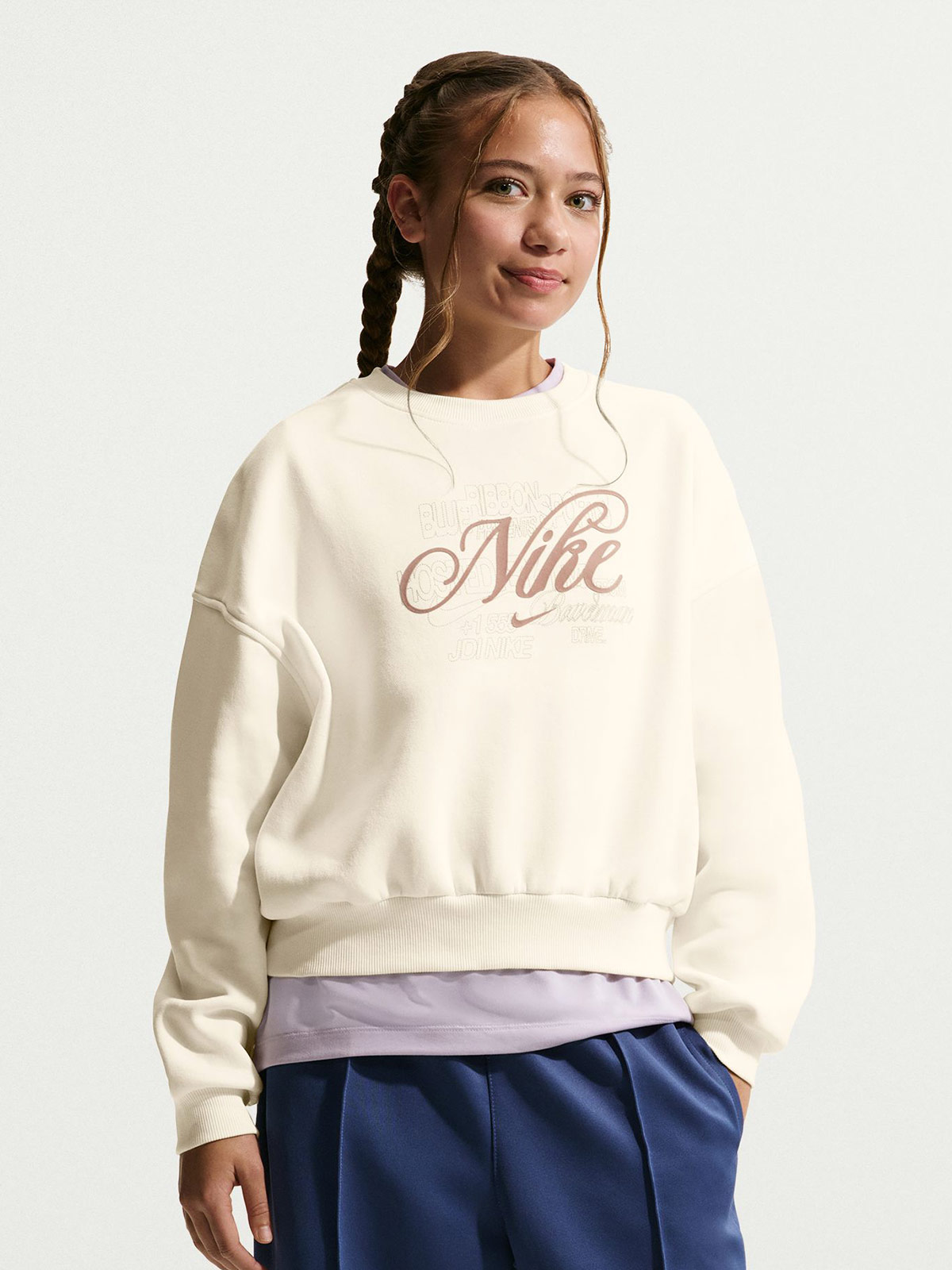POLERA NIÑA NIKE SPORTSWEAR CLUB FLEECE - 1