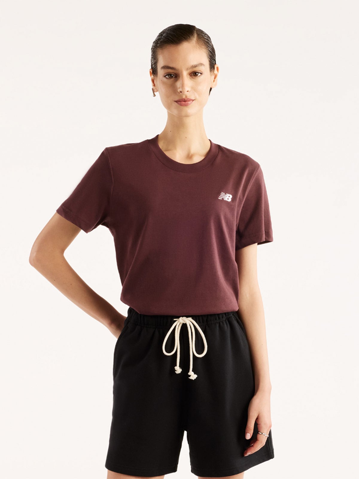 POLO MANGA CORTA MUJER NEW BALANCE MARRON - 1