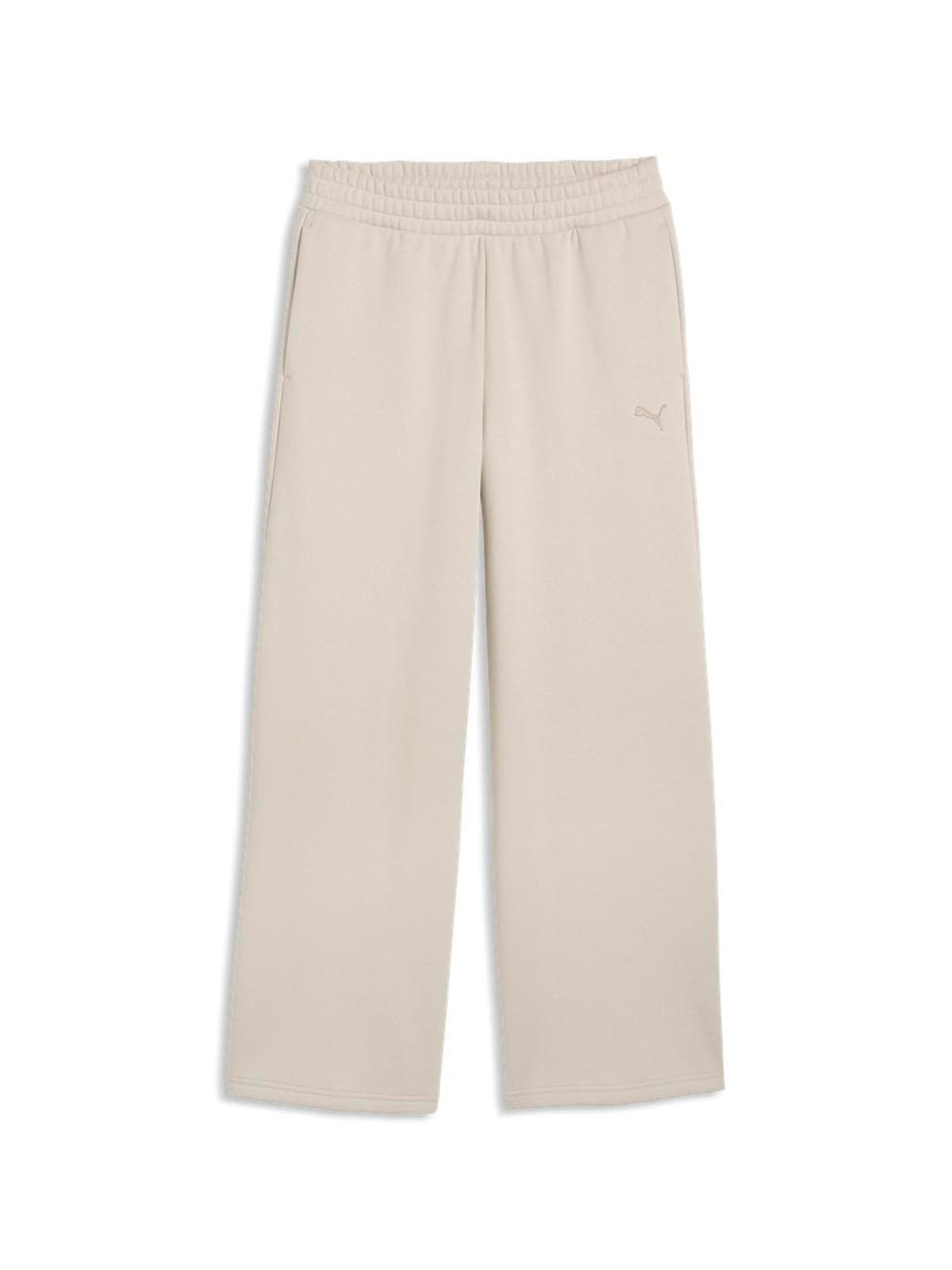 PANTALÓN BUZO ALGODÓN WIDE LEG MUJER PUMA BEIGE COMFORT - 3