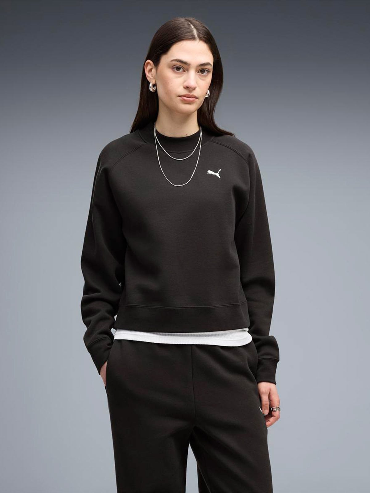CONJUNTO BUZO MUJER PUMA NEGRO LOUNGEWEAR - 5