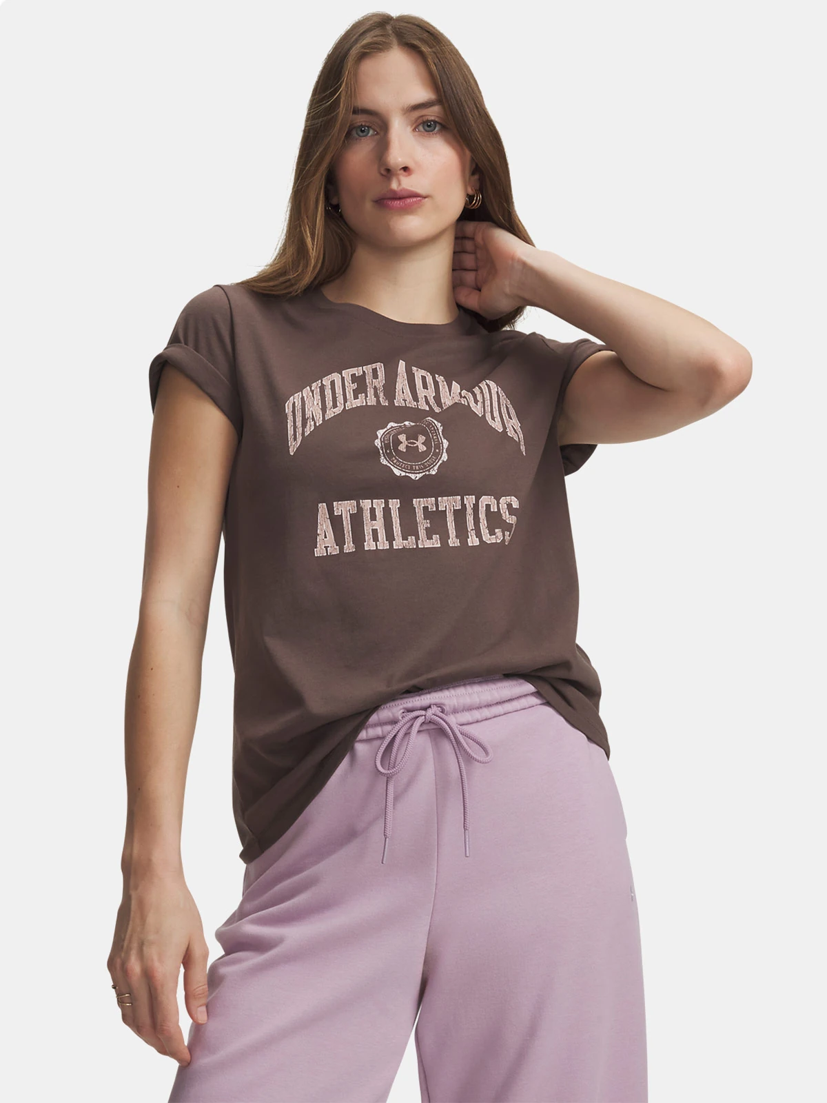 POLO MUJER UNDER ARMOUR ATHLETICS ARCH BEIGE - 1