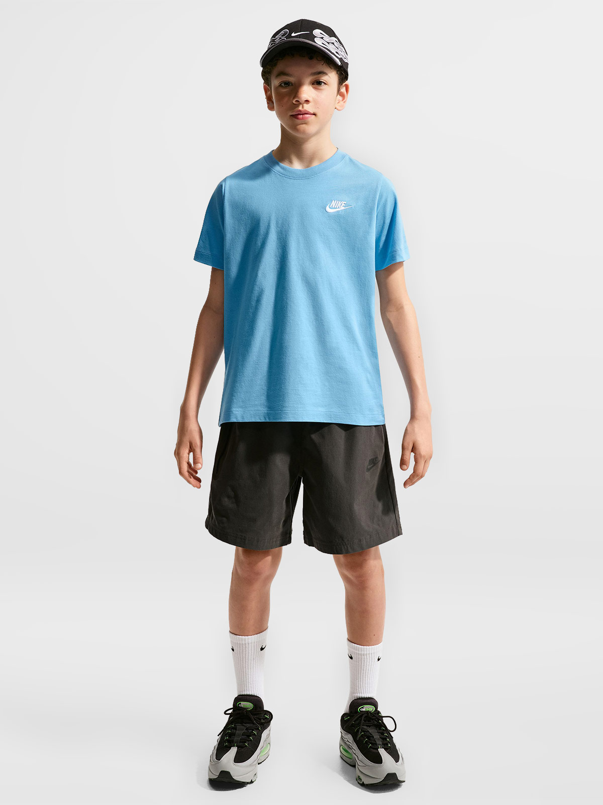 POLO NIÑO NIKE SPORTSWEAR ALGODÓN CELESTE - 4