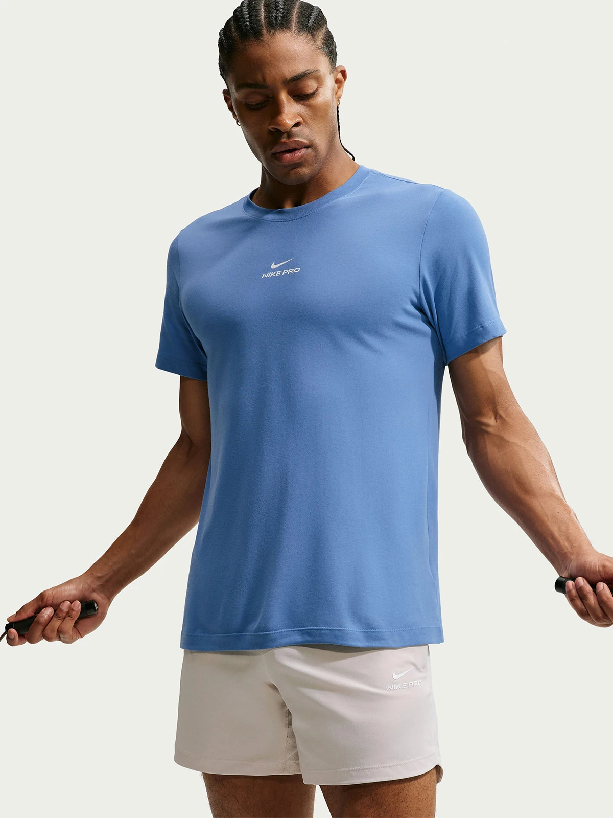 POLO HOMBRE NIKE PRO CELESTE - 4
