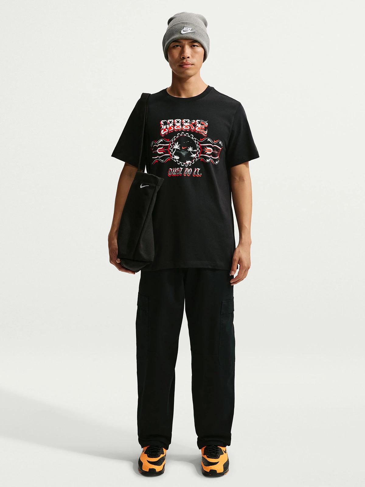 POLO UNISEX NIKE SPORTSWEAR PALM TREE ALGODÓN NEGRO - 1