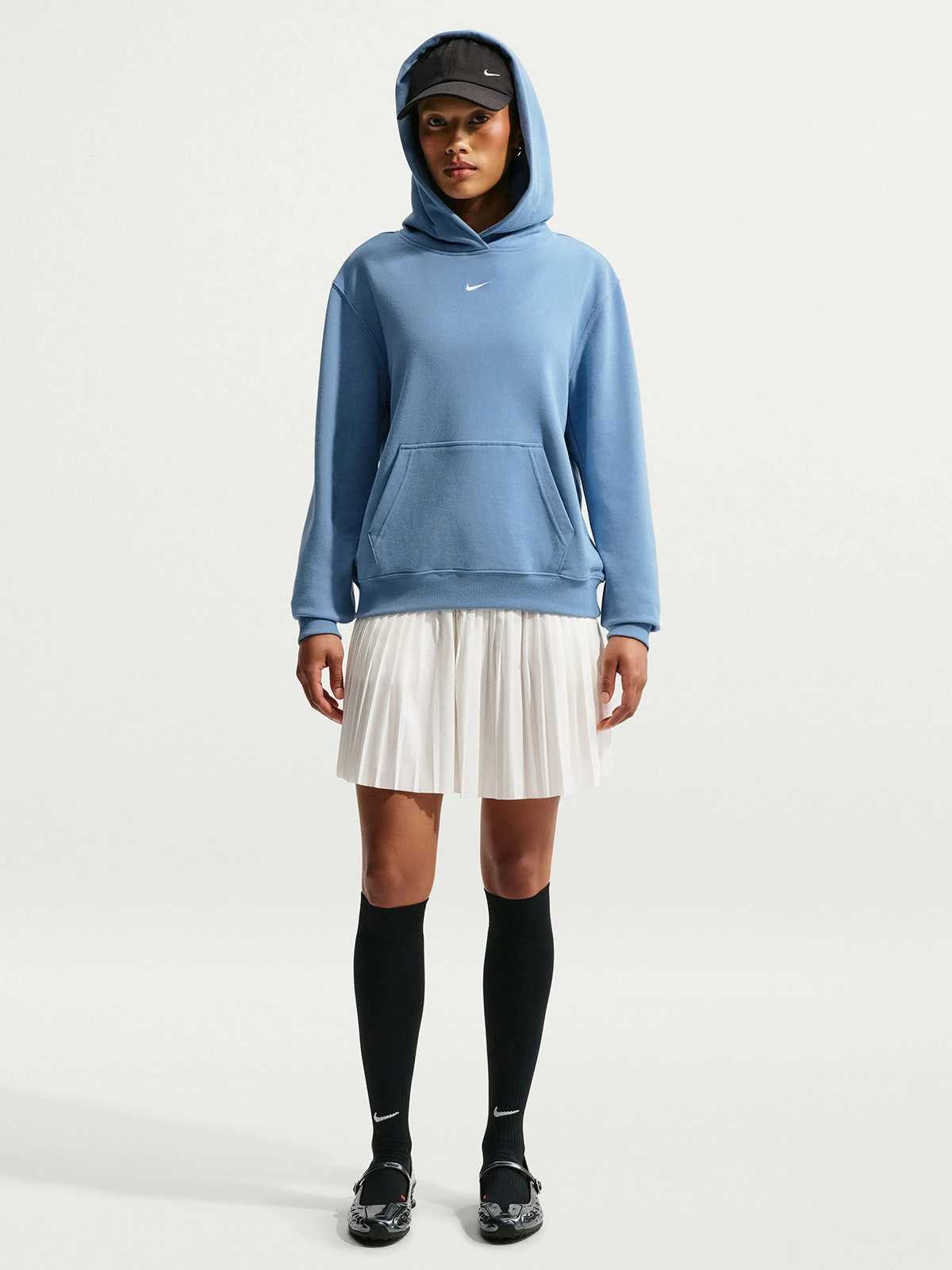 POLERA MUJER NIKE STUDIO FLEECE LIGHTWEIGHT ACERO - 1