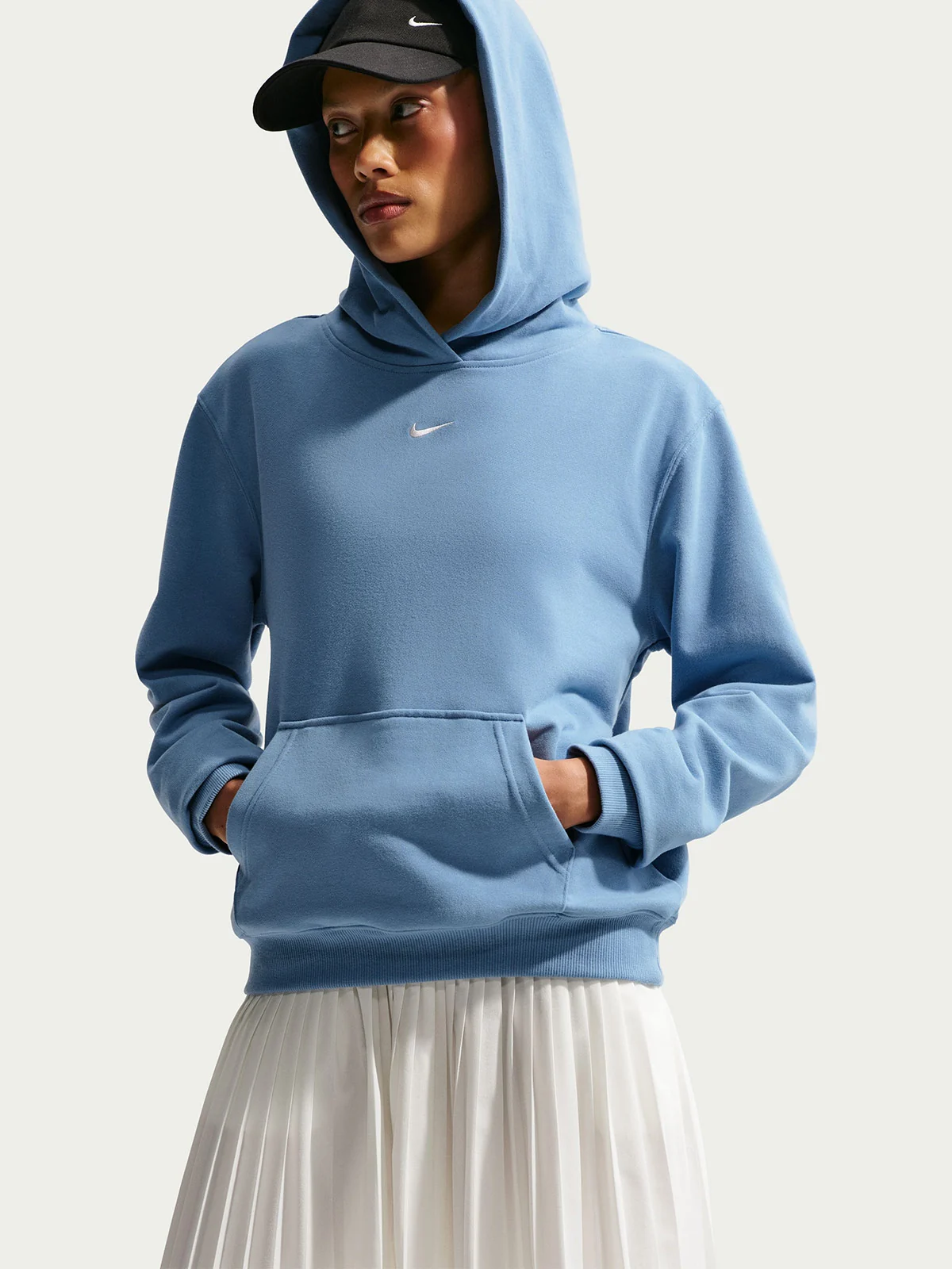 POLERA MUJER NIKE STUDIO FLEECE LIGHTWEIGHT ACERO - 3