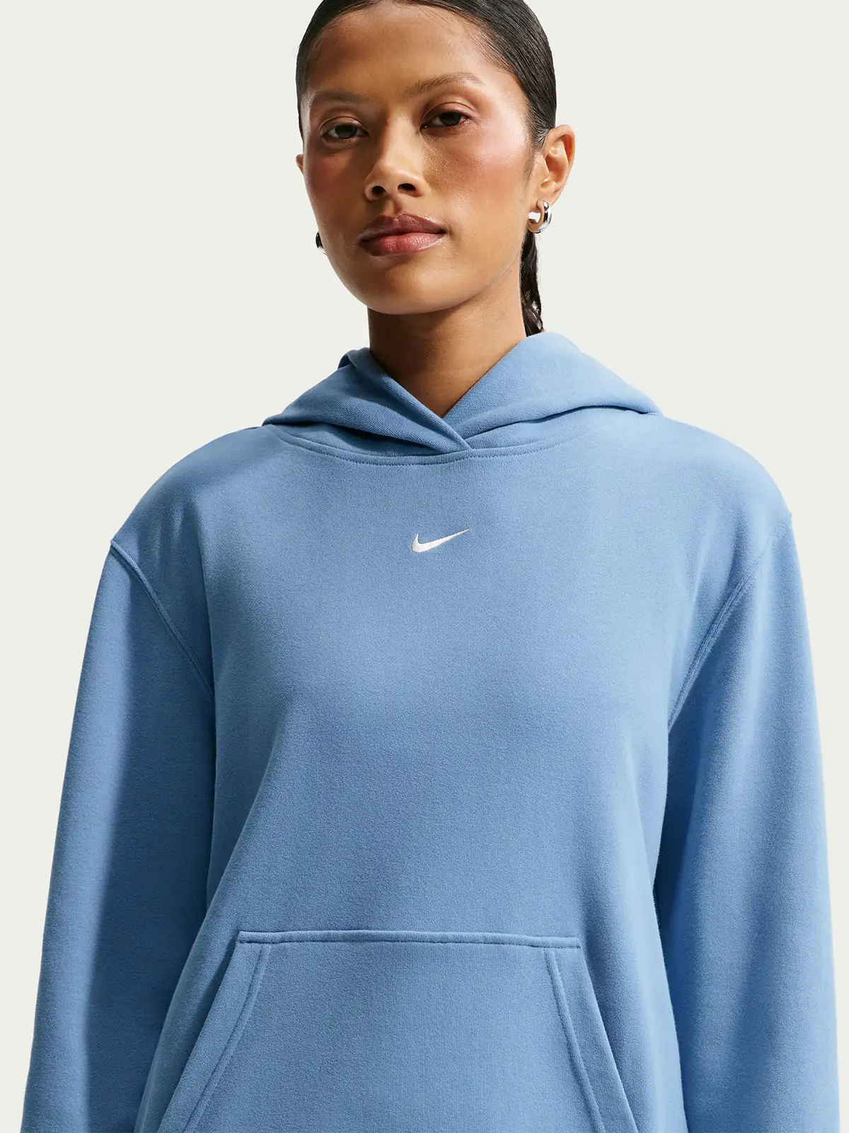 POLERA MUJER NIKE STUDIO FLEECE LIGHTWEIGHT ACERO - 4
