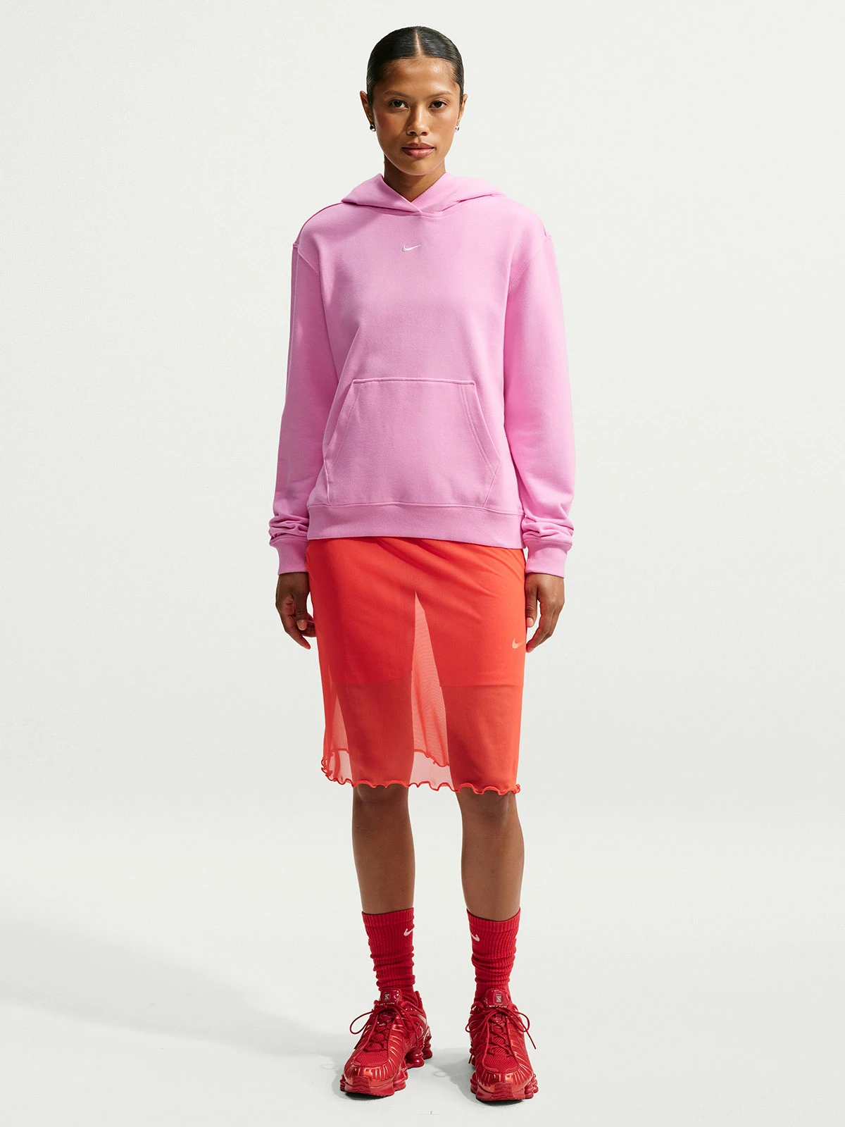 POLERA MUJER NIKE STUDIO FLEECE LIGHTWEIGHT ROSADO - 1