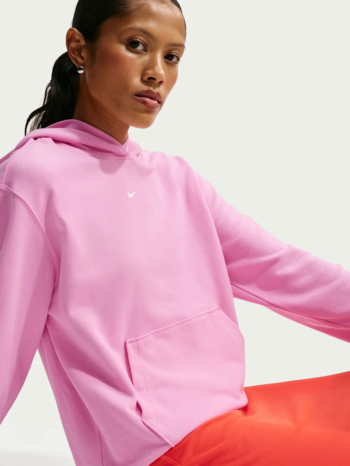 POLERA MUJER NIKE STUDIO FLEECE LIGHTWEIGHT ROSADO - 4