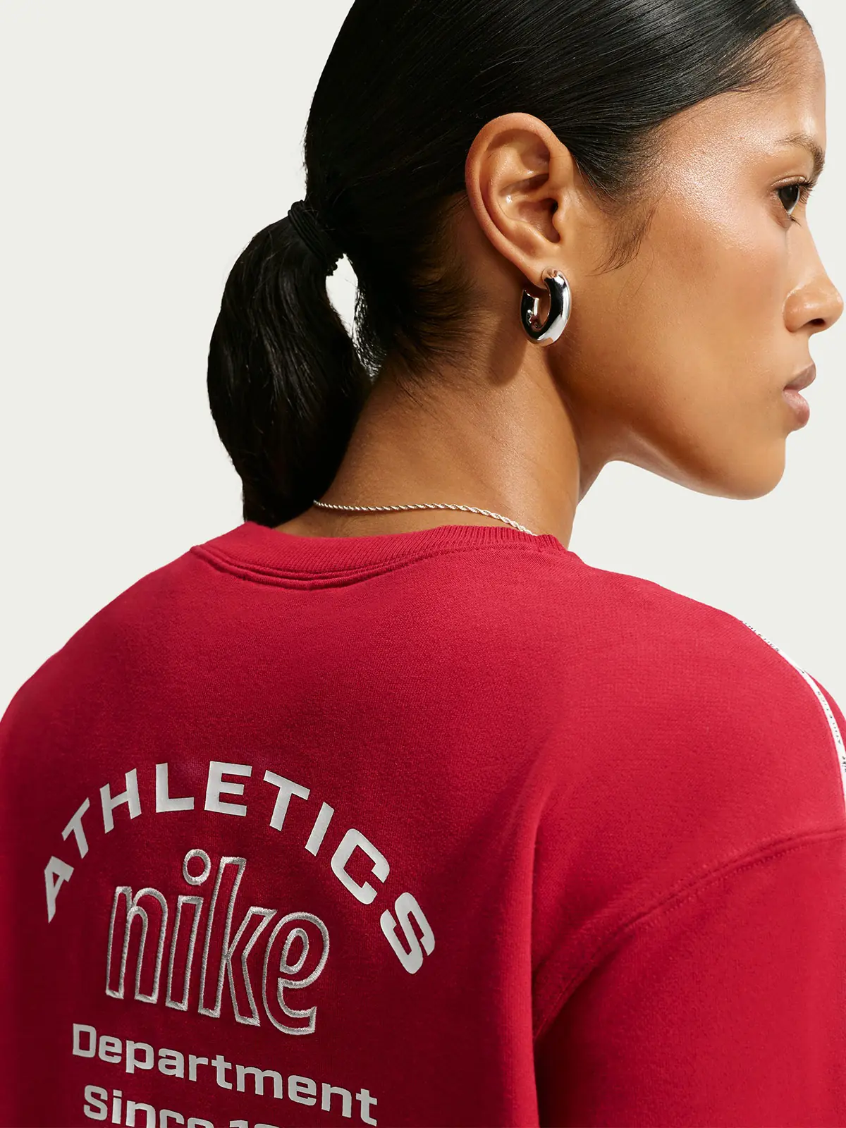POLERA MUJER NIKE STUDIO FLEECE LIGHTWEIGHT GUINDA - 5
