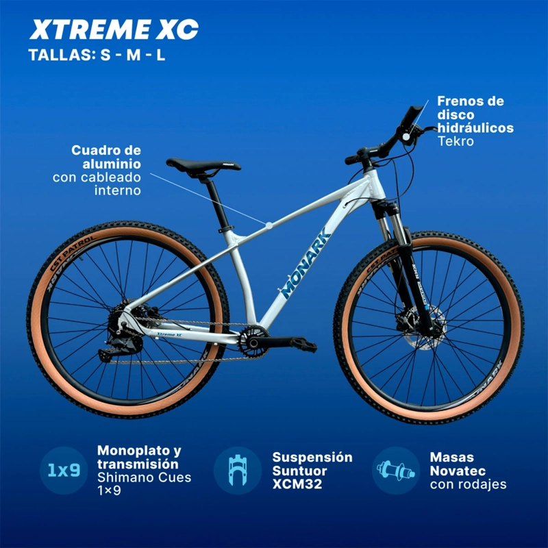 BICICLETA MONTAÑERA MONARK XTREME XC ARO 29 PLATA L - 2