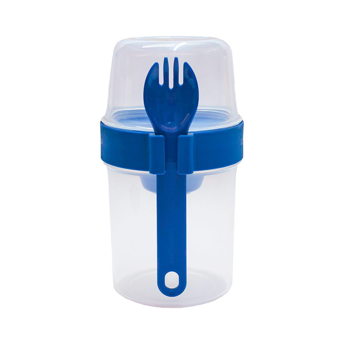 TAPER YOGURT TO GO LOCK & LOCK 560 ML + 310 ML + TENEDOR AZUL - 2